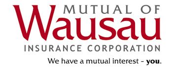 Logo for Mutual of Wausau Insurance Corporation. Red 