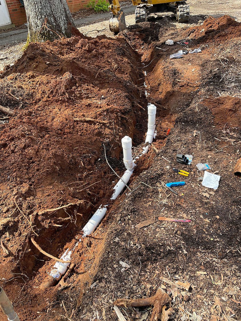 White pipes for sewer line