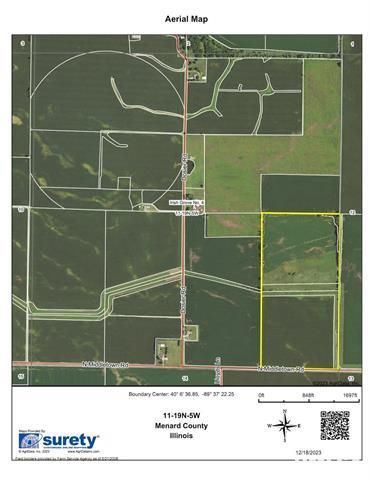 an aerial map of a farm with a lot of grass