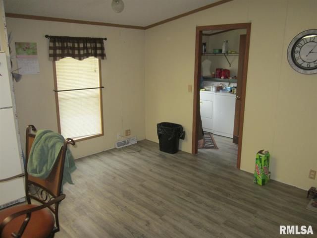 Empty room with grey flooring