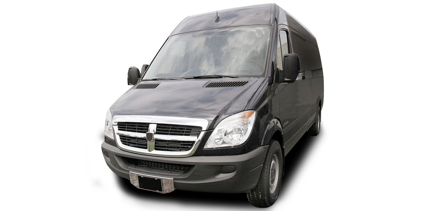 A black sprinter van