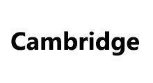 A black and white logo for cambridge on a white background.