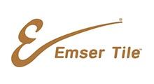 Logo for Emser Tile featuring a stylized brown 