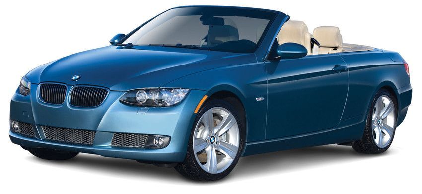 A blue BMW convertible