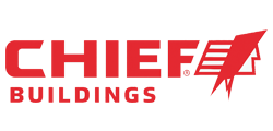Red CHIEF BUILDINGS logo with a stylized lightning bolt.