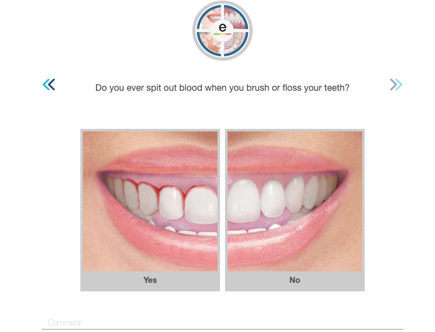 Blood on teeth and gums