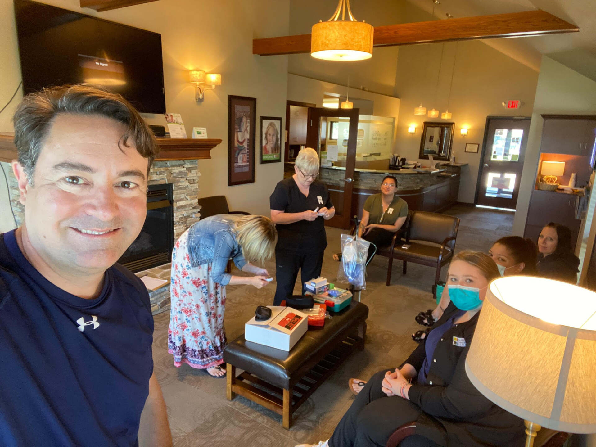 Dr. Foix and dental assistants in the clinic