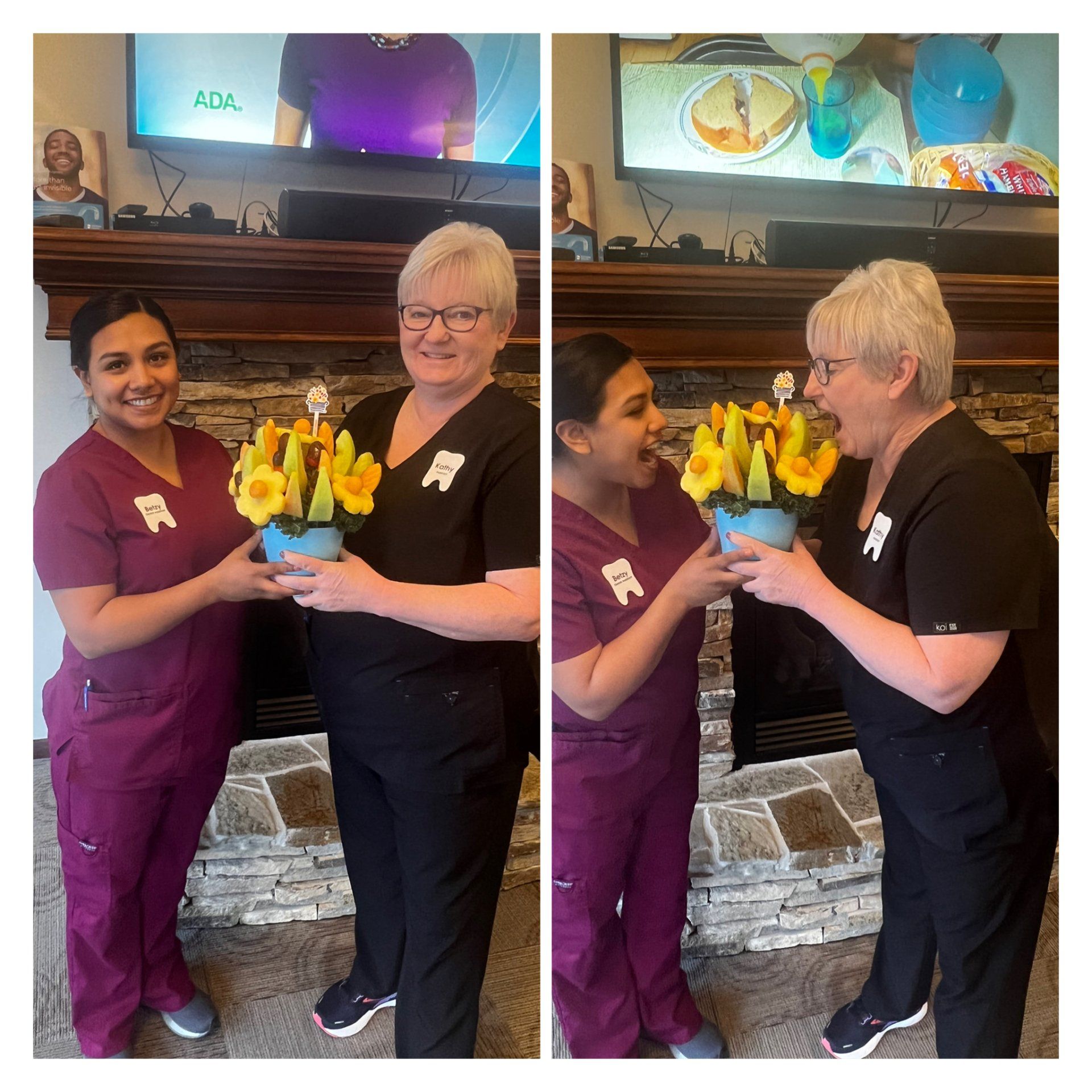 Two dental hygienists