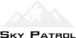 Logo of Sky Patrol with mountain range icon above the text.