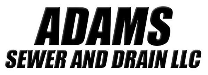 Adams Sewer and Drain LLC logo. Black text on white background.