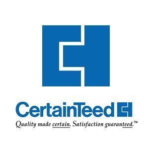 Blue CertainTeed logo with square icon and tagline: 