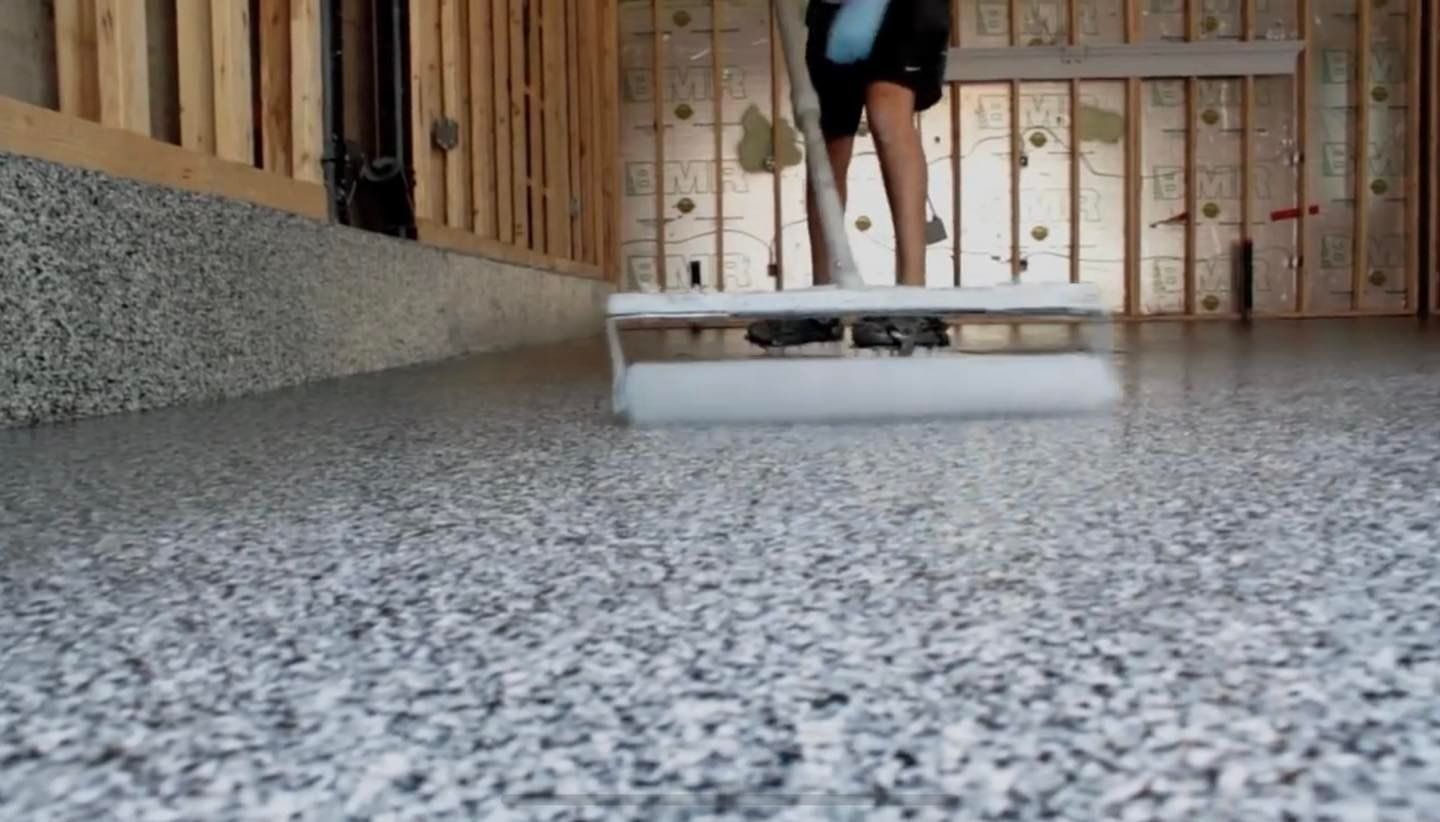 Garage floor being coated