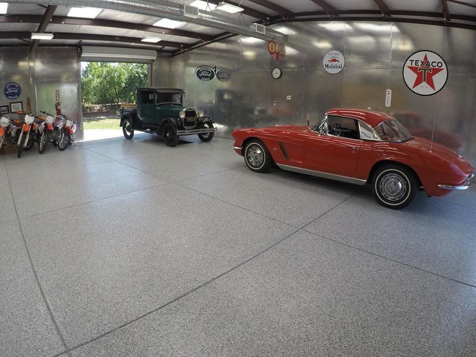 Coated garage floor