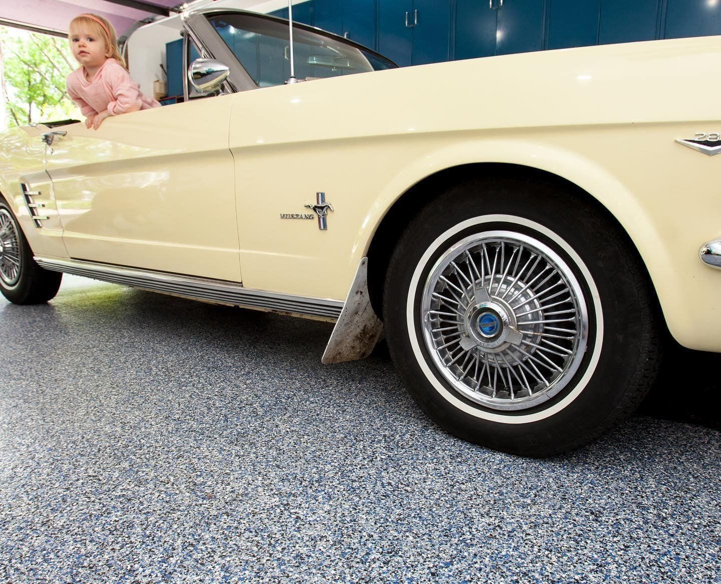 Retro car in a garage