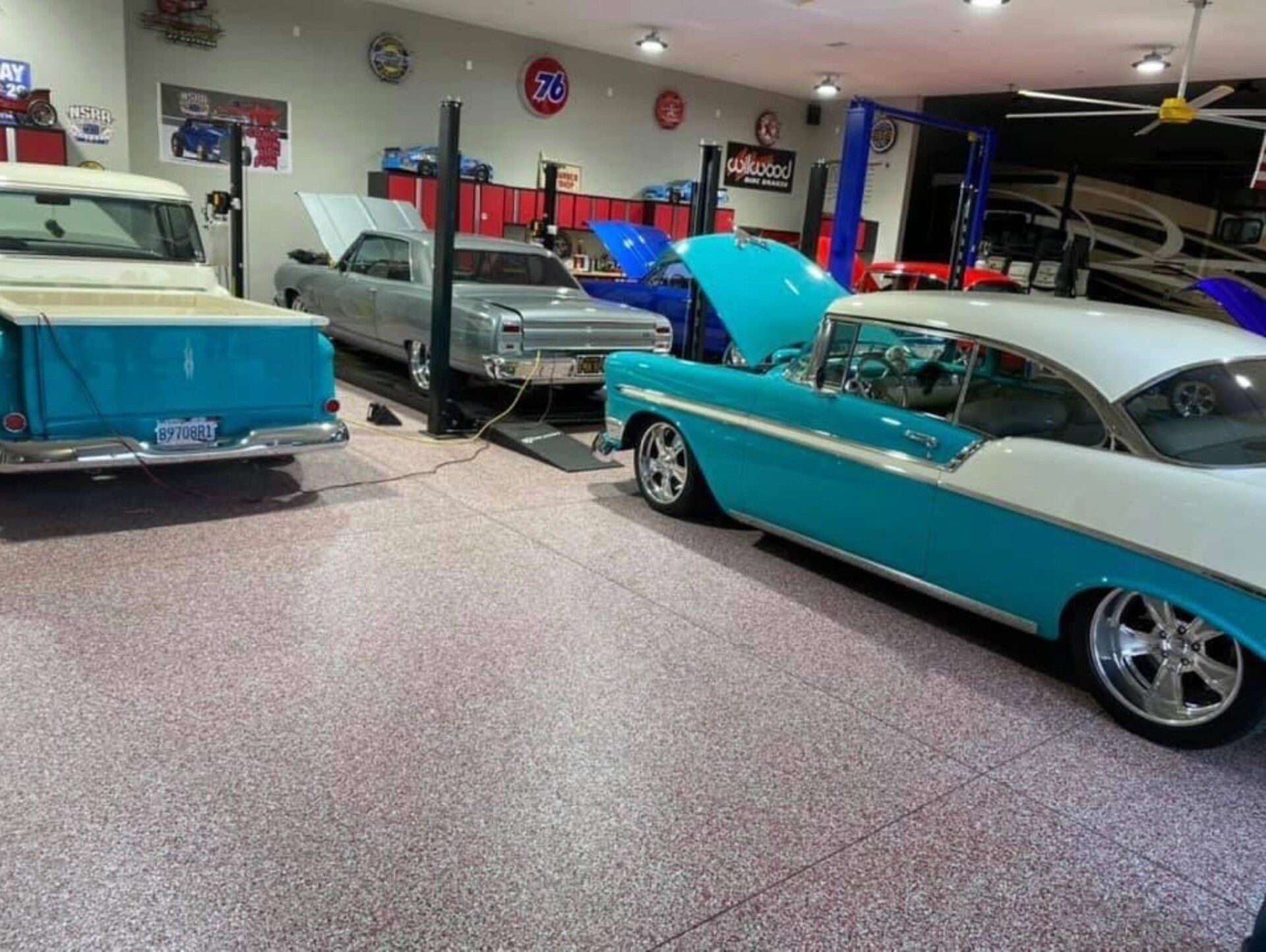 Garage with retro cars
