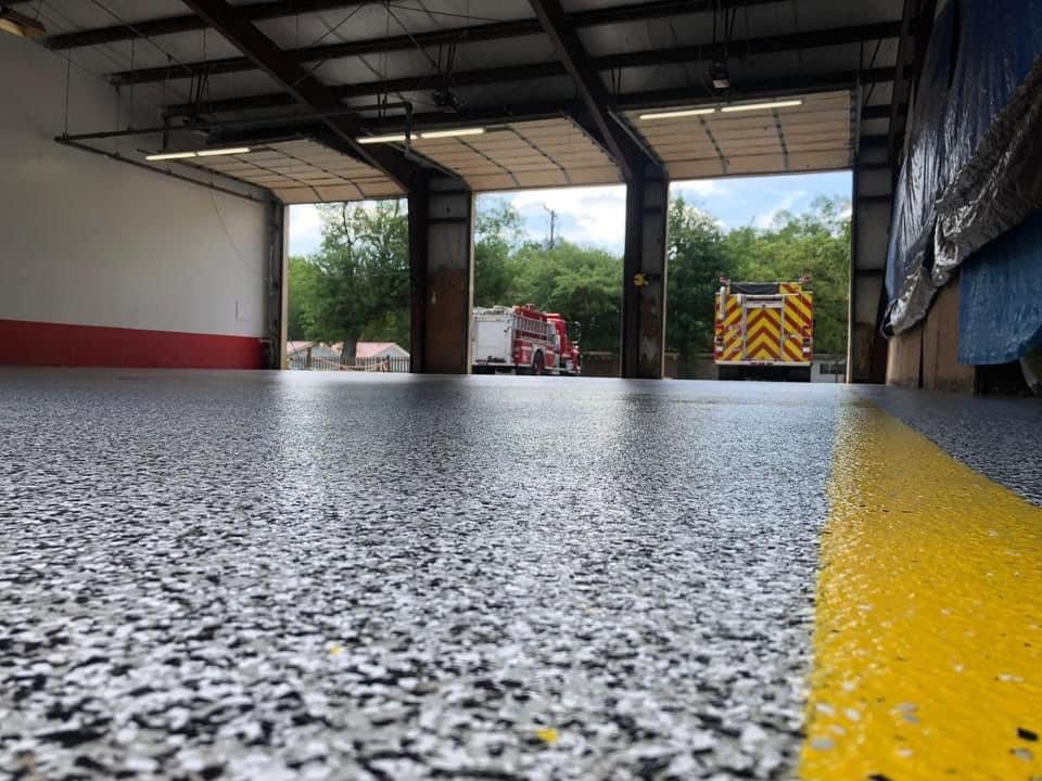 Commercial coated concrete floor