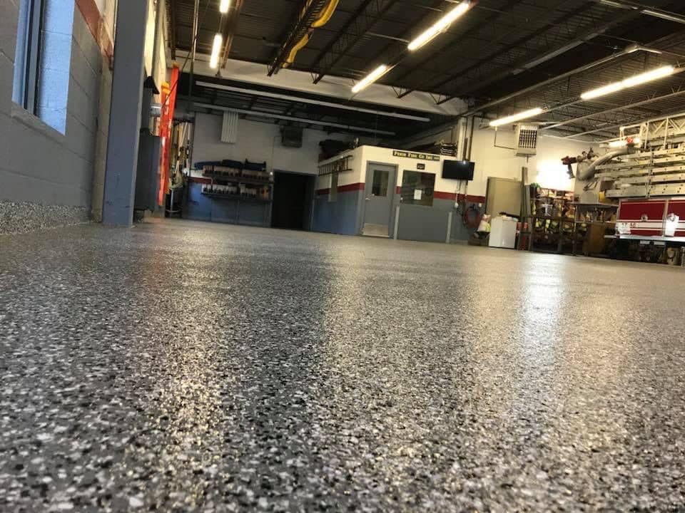 Garage coated floor