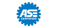 Blue ASE Certified logo featuring the letters ASE inside a gear shape.