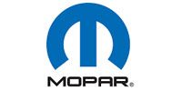 The blue Mopar logo featuring a stylized letter M with the brand name in black text below it.