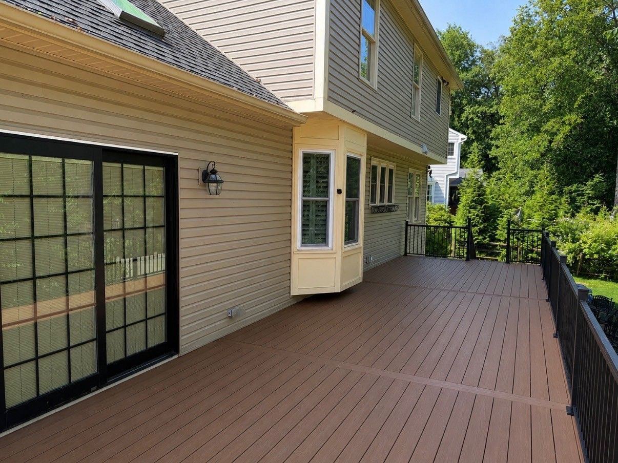 A new deck loking towards the house
