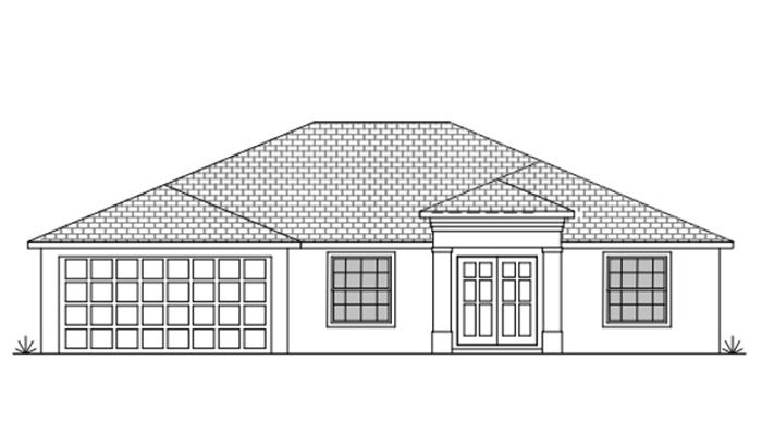 A black and white drawing of a house with a roof