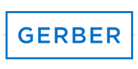 GERBER logo in blue text inside a blue rectangular border on a white background