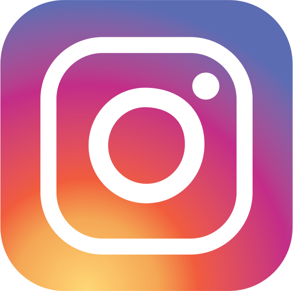 Instagram logo with white camera icon on a pink, orange, and purple gradient background