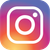 Instagram logo with white camera icon on a pink, orange, and purple gradient background