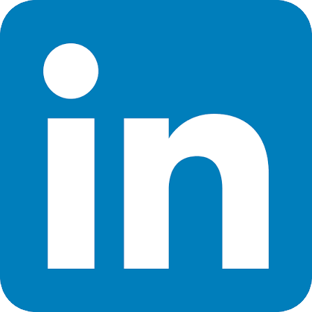 LinkedIn logo: white “in” on blue rounded square
