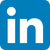LinkedIn logo: white “in” on blue rounded square