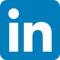 LinkedIn logo: white “in” on a blue square background