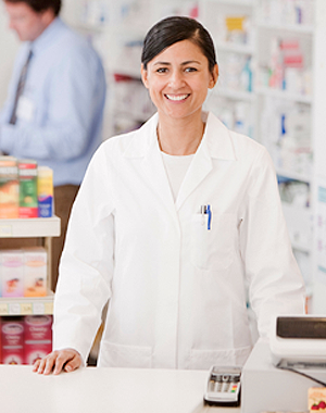 One happy woman pharmacist