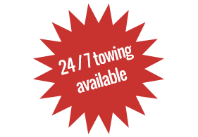 24 / 7 towing available