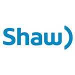 Shaw logo: blue word 