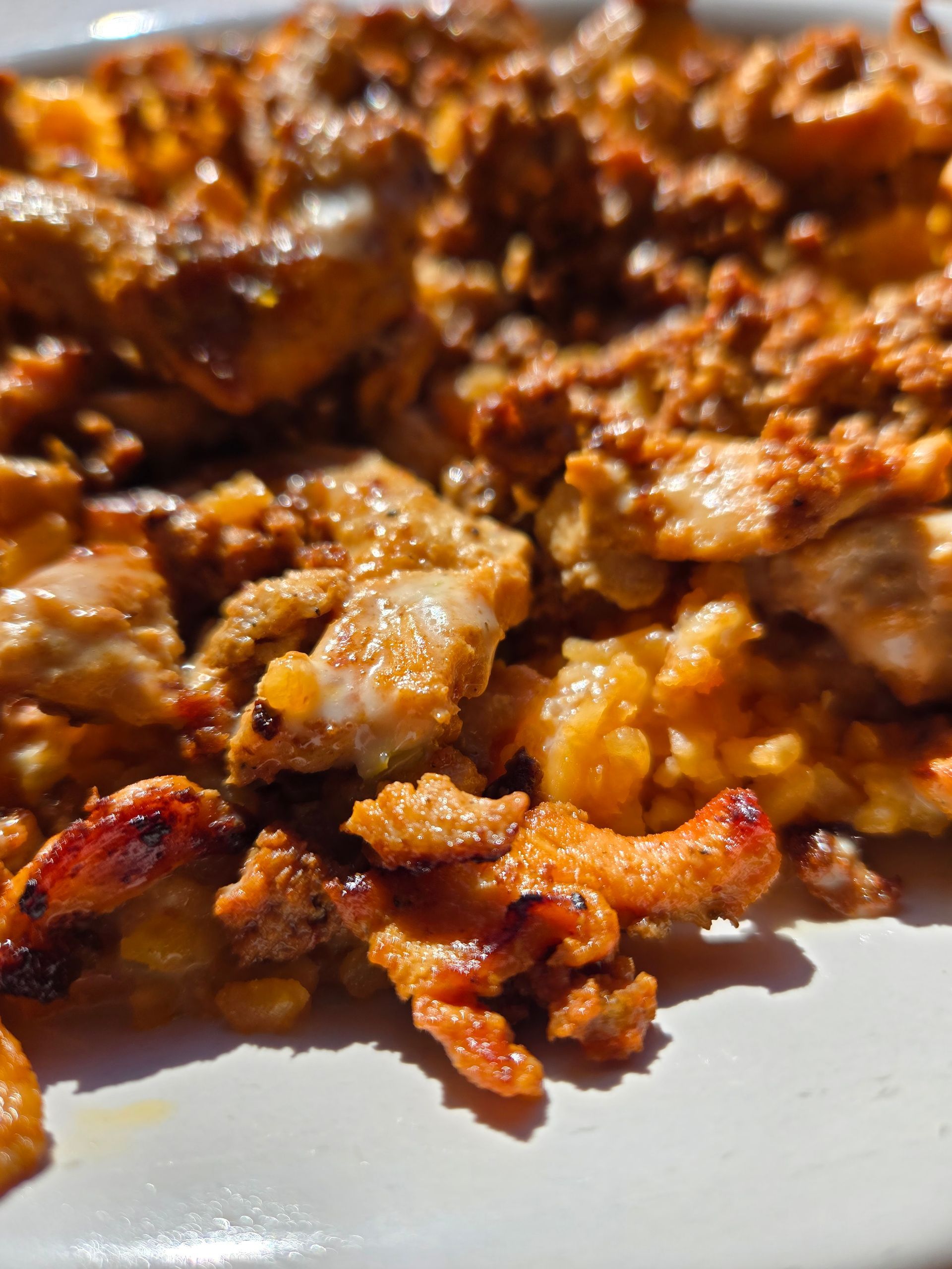 A close up of a plate of food on a table