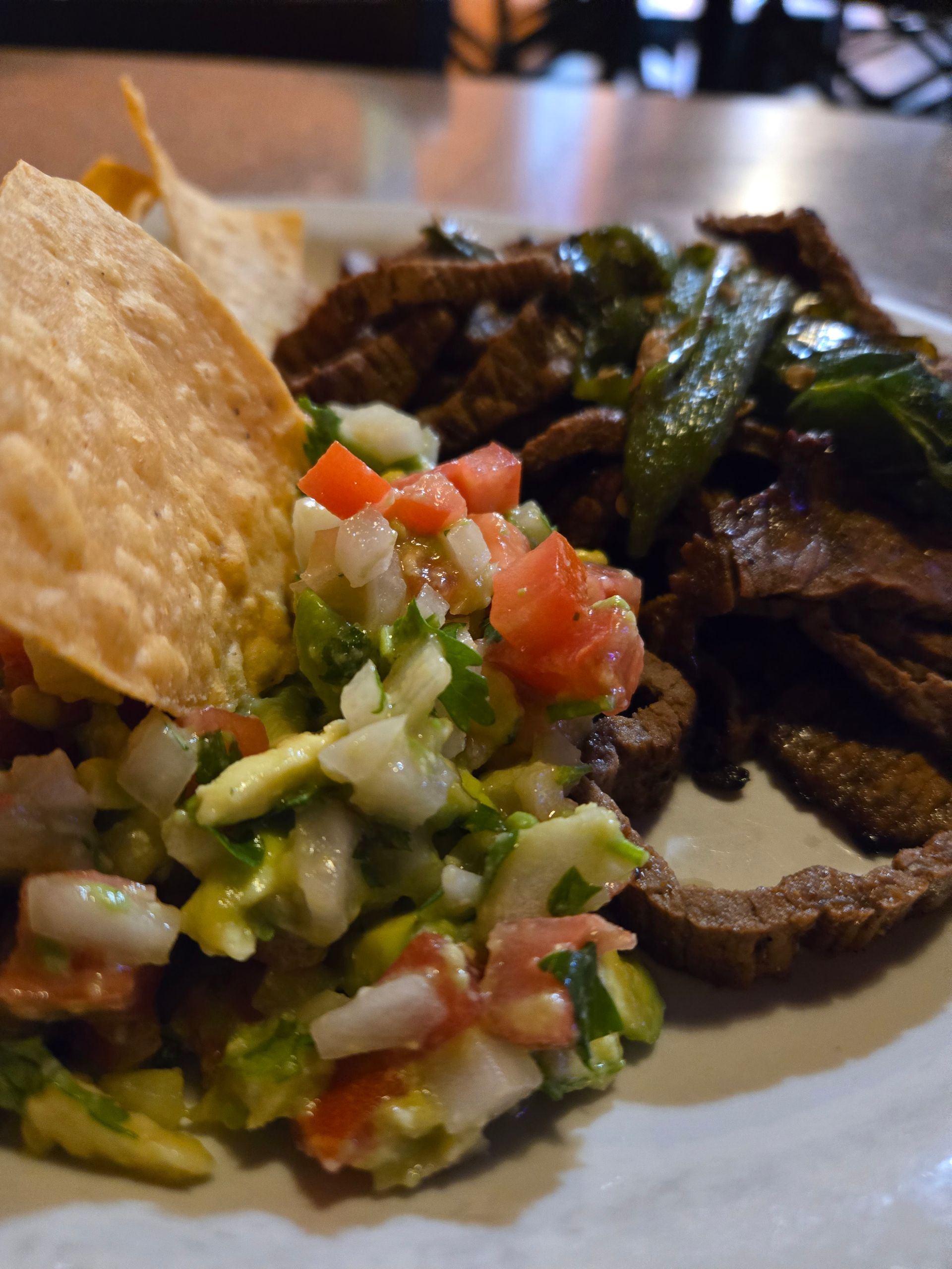 A close up of a plate of food on a table
