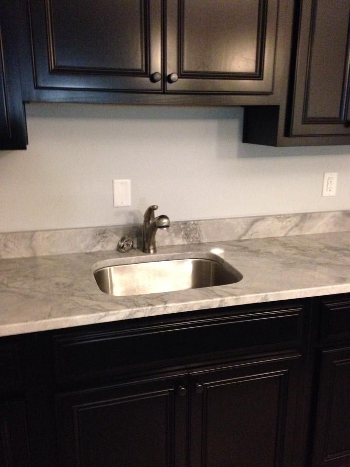 Black cabinets and countertop