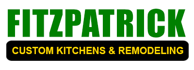 Green "Fitzpatrick" with "Custom Kitchens & Remodeling" on a black and yellow bar.
