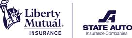 Two logos for liberty mutual insurance and state auto insurance companies