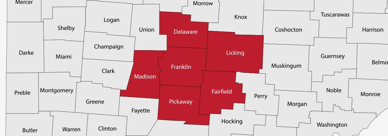 America's Choice Construction Service Area Map