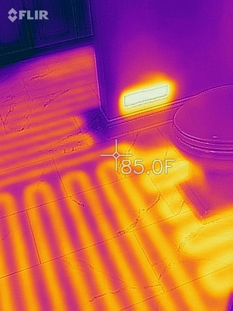 Heated bathroom floor