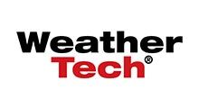 WeatherTech logo, black and red text on white background.