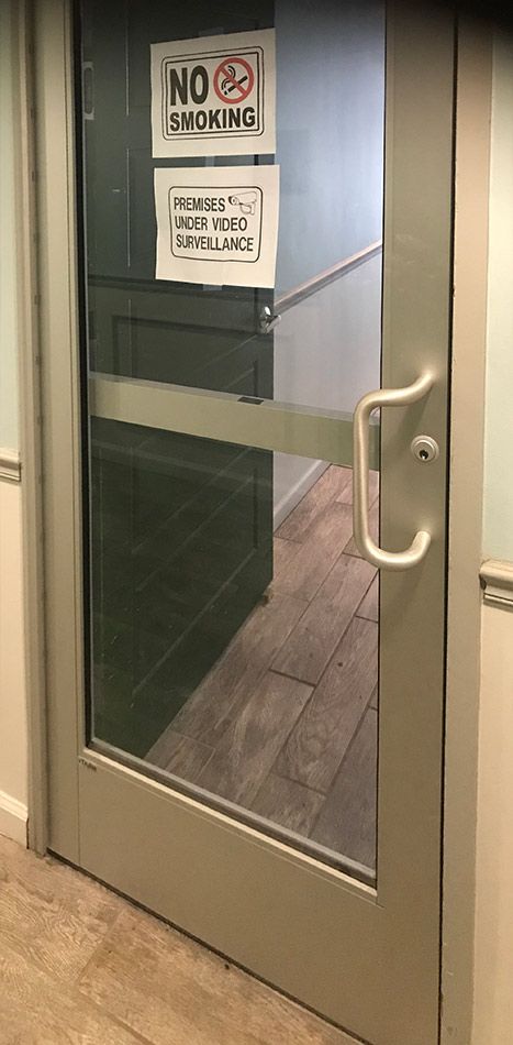 Commercial glass door