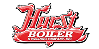 Logo for Hurst Boiler & Welding Company, Inc.: Red and white text on a red background.