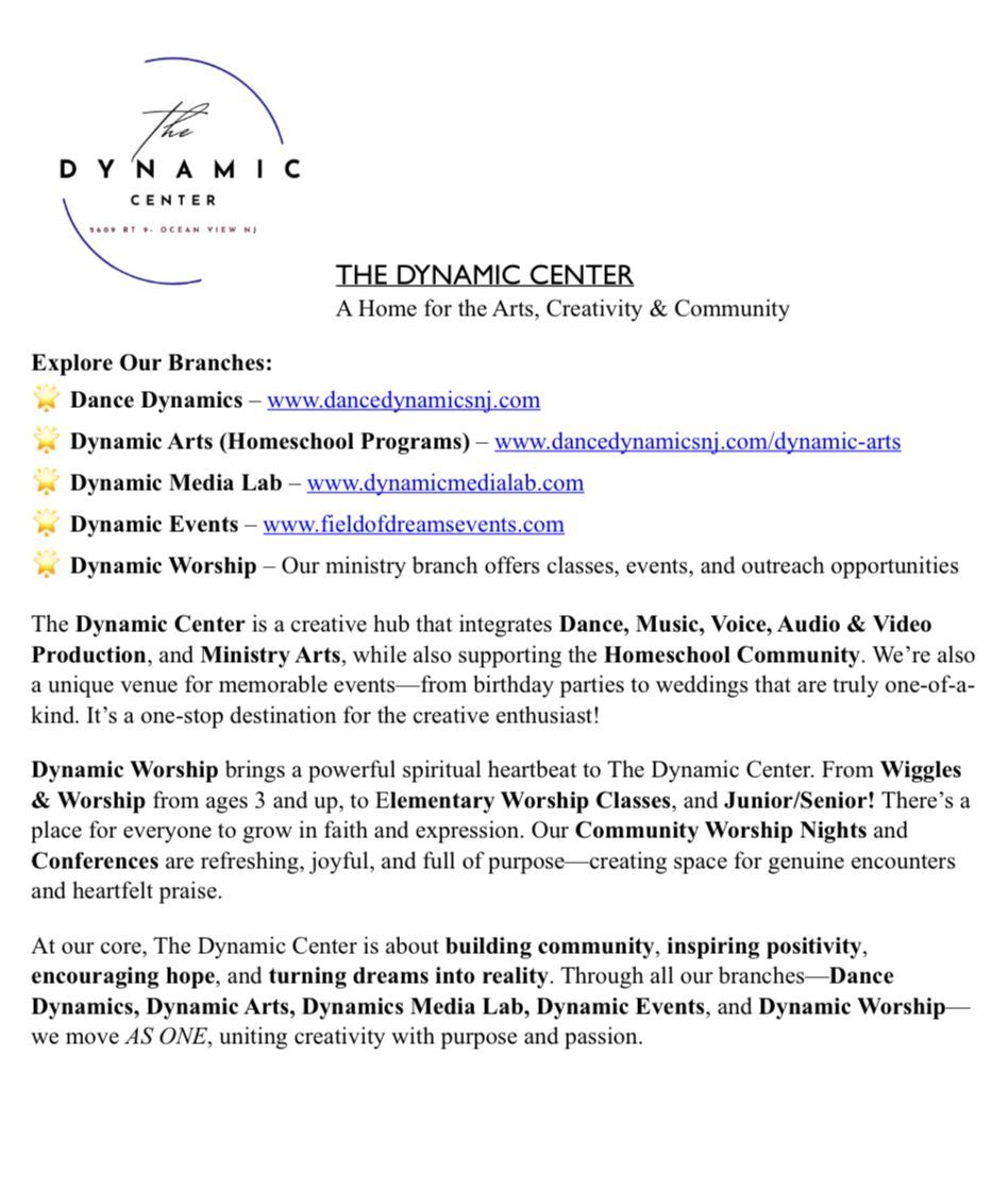 A poster for a dynamic arts homeschool program.
