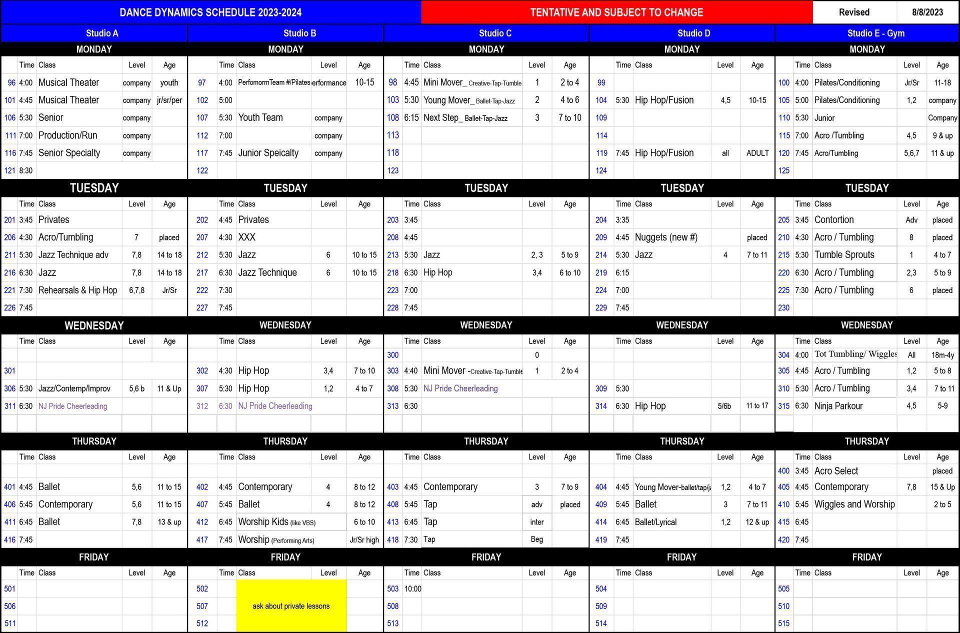 2024 Calendar of Events