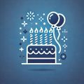 birthday cake and balloons icon