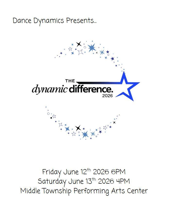 Dance Dynamics poster for The Dynamic Difference 2026 with blue star arc and June 12–13 showtimes.