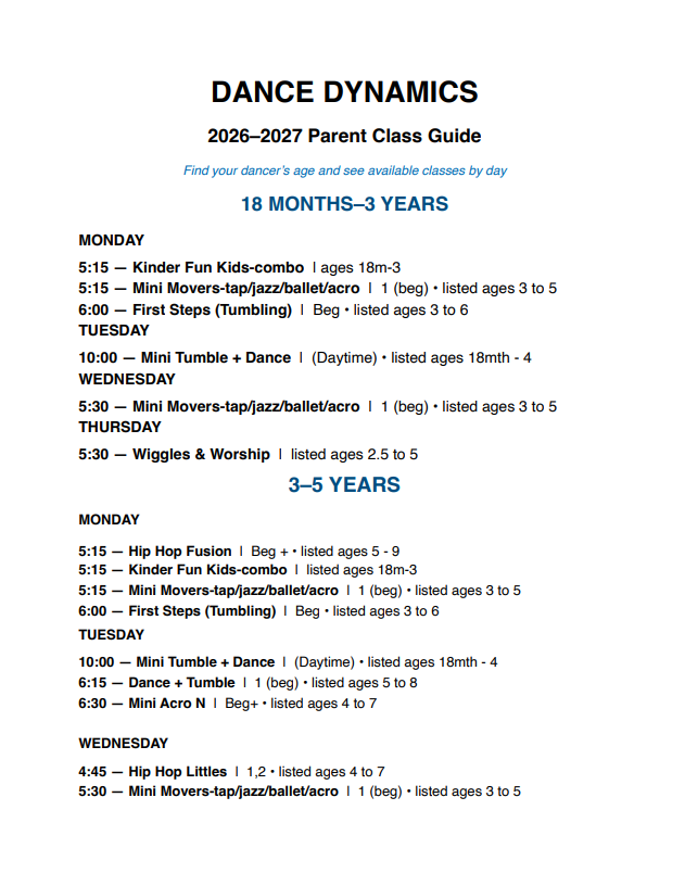 Flyer for adult summer dance classes, July 14, 28, Aug. 4, 11, with beginner and experienced times, $25