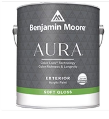 A can of benjamin moore aura exterior acrylic paint